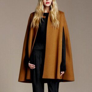 Zara wool blend cape coat brown women M